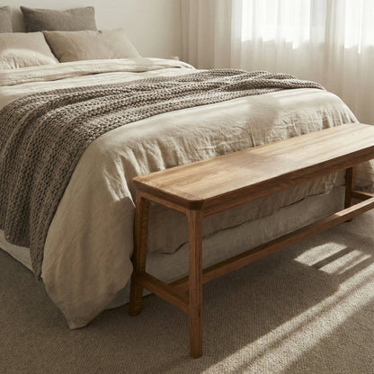 Nara Zanaatın En Saf Hali: Masif Meşe Minimalist Tasarım Bench
