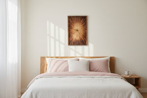 Sunburst Ahşap Mozaik Tablo | Modern Rustik Duvar Dekoru