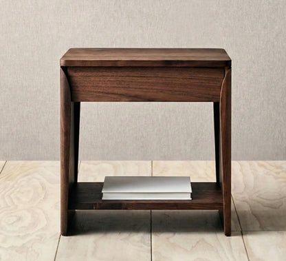 Masif Ahşap Minimalist Komodin | Ceviz Dokulu Zamansız Tasarım