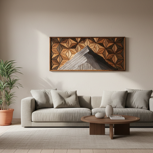 Taurus  – El İşçiliği Geometrik Masif Ahşap Dağ Tablosu