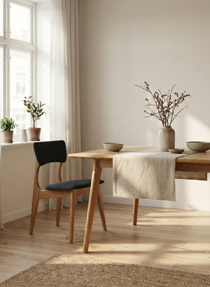 Nord | Zamansız Tasarım Masif Meşe ve Dokulu Kumaş Sandalye