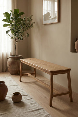 Nara Zanaatın En Saf Hali: Masif Meşe Minimalist Tasarım Bench